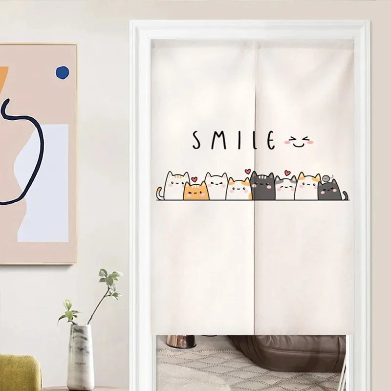 Kawaii Cat Door Curtain Japanese Entrance Hanging Half-Curtains Drape Living Room Supplies Bedroom Partition Home Decor 커튼 파티션 3