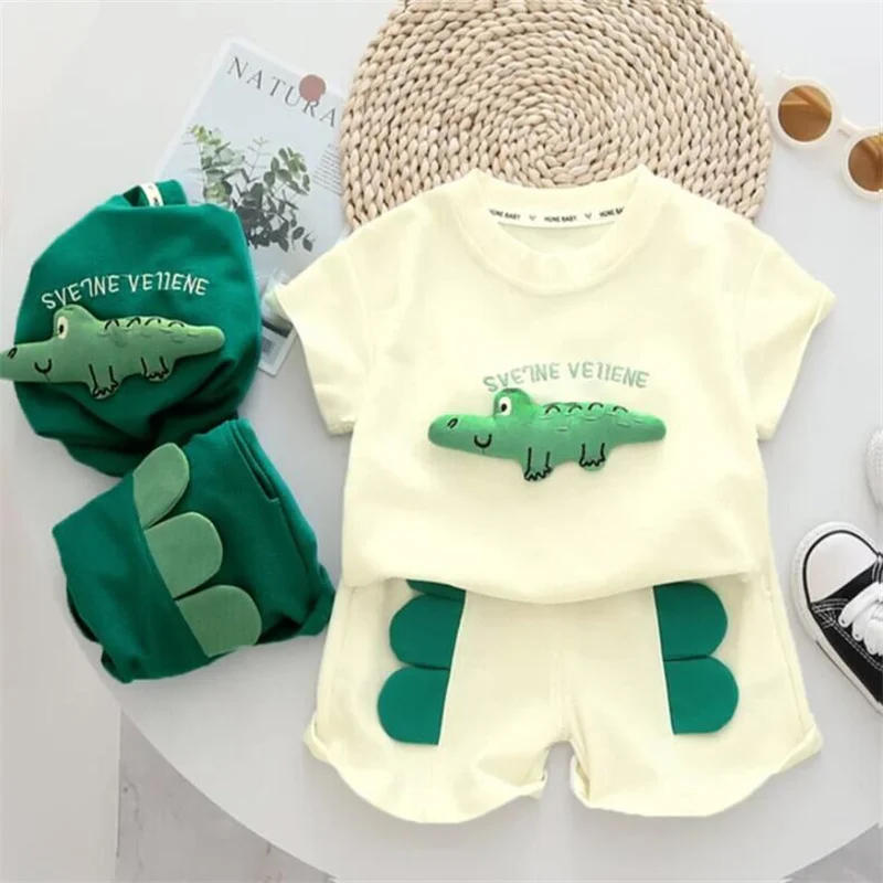 

Casual 2Piece/Sets For Boys T-shirt+Shorts Tracksuits Baby Summer Short Sleeve Outfit New Fashion Children's suit 1-5Years 2024