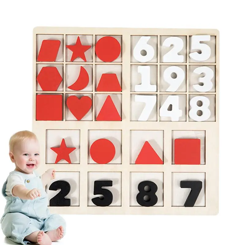 

Обучающие пазлы в форме цифр, деревянная головоломка, строительная игрушка, безопасная и без запаха игрушка Монтессори для путешествий, улицы, дома и