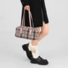 AILUXI Plaid Wool Underarm Bowling Bag Cute Heart Print Handbag Daily Commuting Gym Bag Christmas Halloween Gift 5