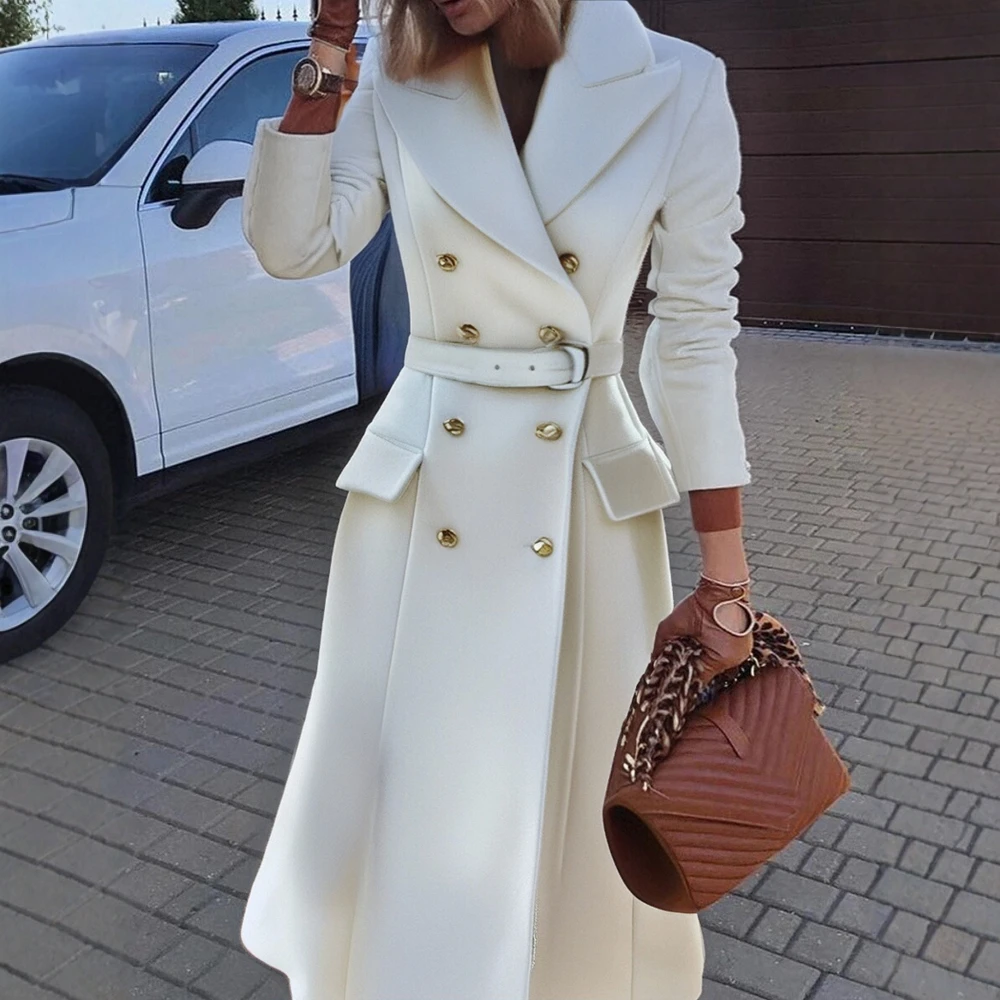 מעיל חורף לנשים נוח 2025 אופנתי מעיל ארוך לאישה בשרוול ארוך A-Line מתאים לשימוש יומיומי במידות גדולות ביגוד חיצוני