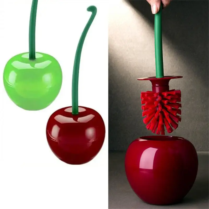 

Toilet Brush Toilet Holder Bathroom Accessories Creative Decoration Lovely Cherry Shape Lavatory Brush Toilet Brush Holders Set