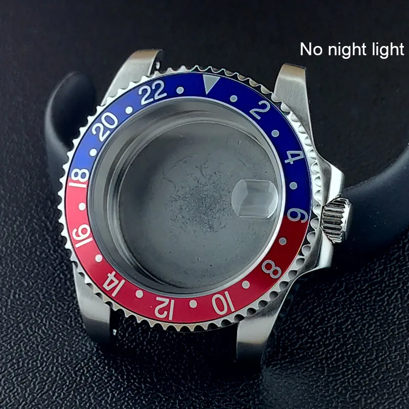 40MM Sapphire Glass GMT Bidirectional Rotation Watch Case with Accessories