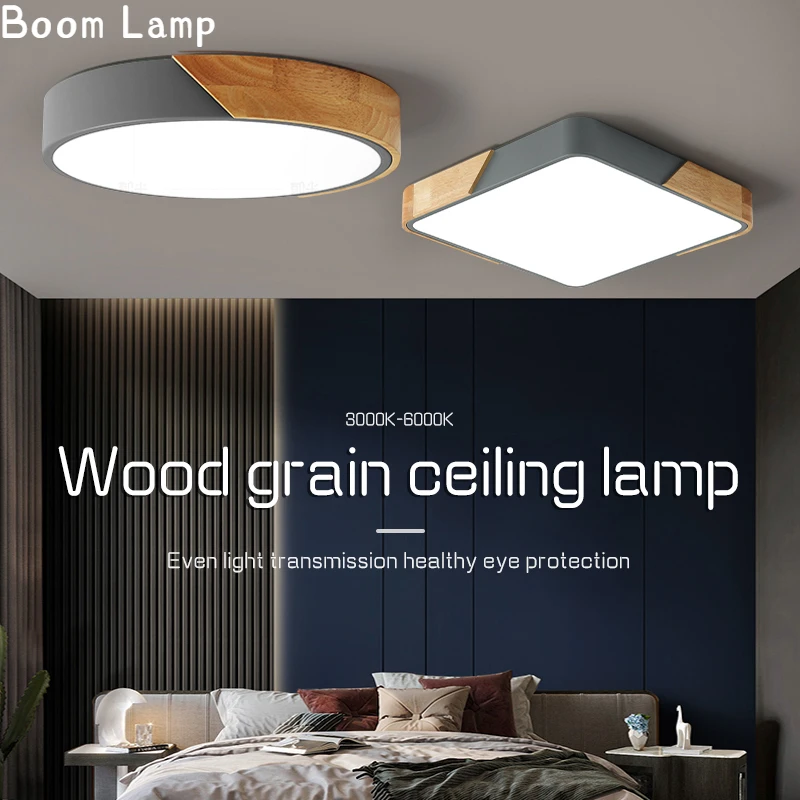 

Wood Grain Ceiling Lamp Modern Wooden Led 24w 30w 36w Nordic Ceiling Light Indoor Lighting Decor Fixtures Living Room Chandelier