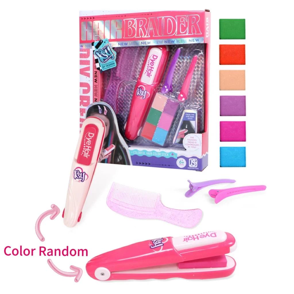 DIY Color Hair Stick Set Girl Toy Washable Hair Chalk Set Toy Temporary Bright Dyeing Chalk Comb Children's