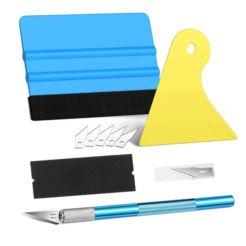 Car Vinyl Wrapping Tool Kit Vinyl Scraper Cutter Film Squeegee Plastic Spatulas Wrap Film Tools Window Tinting Tools