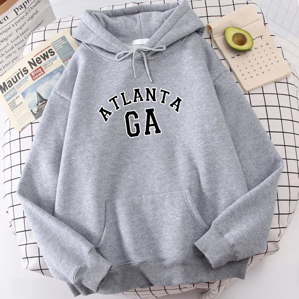 

Atlanta Georgia Letter Printed Hoodies Mens Funny Loose Sweatshirt Novelty Hat Rope Clothes Harajuku Spiritual Hoodie For Men