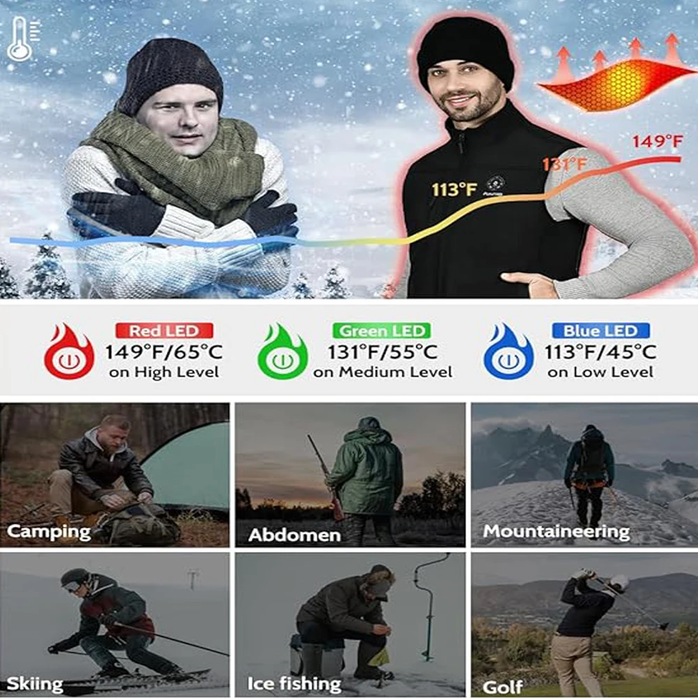 Heated Vest Men Women Electric Graphene Heat USB Jacket For Camping