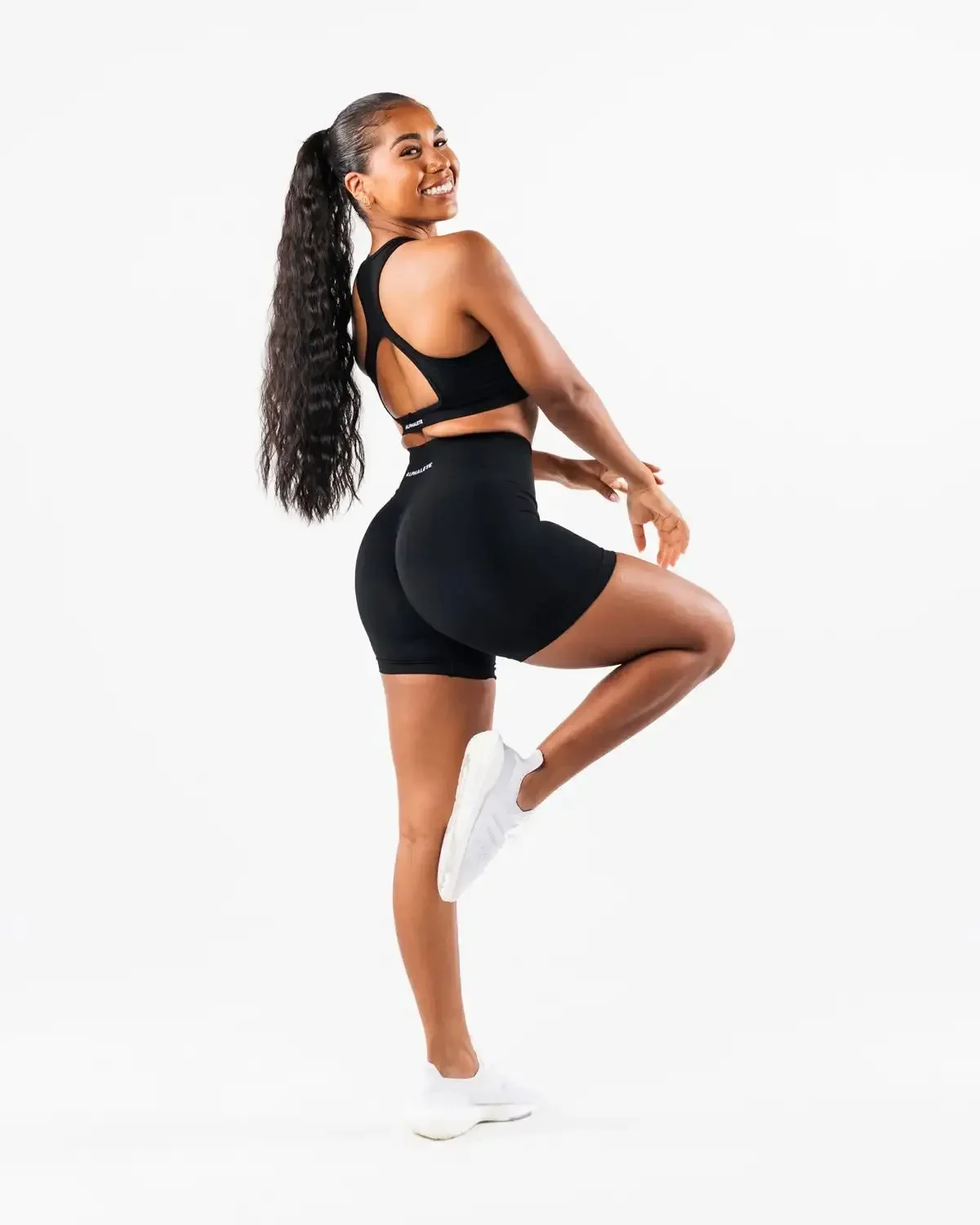 Alphaete Fitness Leggings Women's Gym Sports Tight Running Shorts Hip Three-point Pants 6