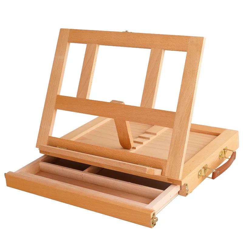Foldable Desktop Easel Wooden Portable for Student Artist Beginner Sketching and Painting Exhibition Stand