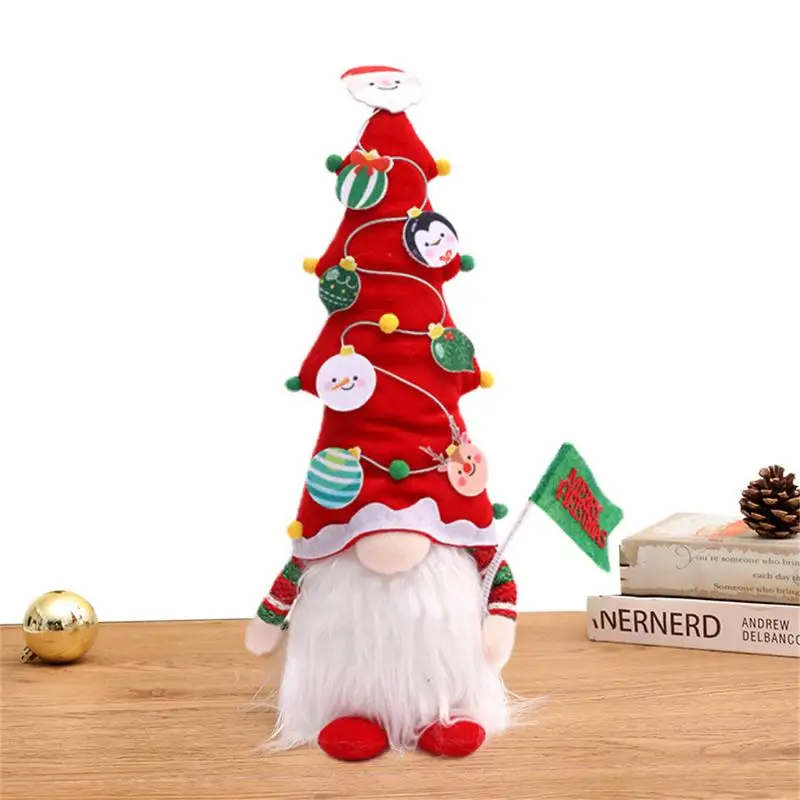 

Рождественская Кукла Elf Gnome со светодиодной подсветкой, рождественские украшения для дома, рождественские и Новогодние детские подарки