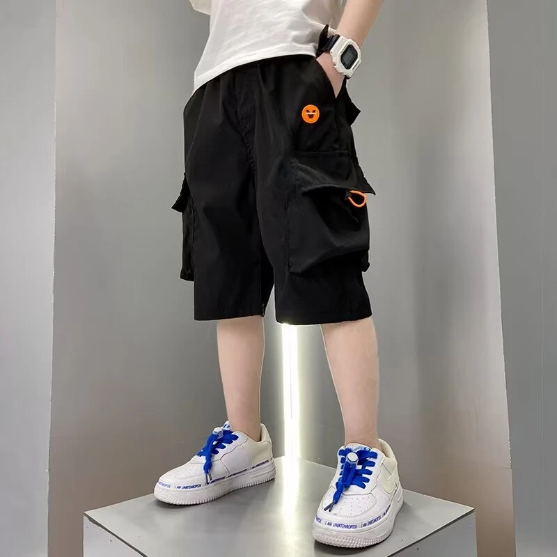 

Boys Hip Hop Harajuku Pants Summer Cargo Pants 2024 New Comfortable Breathable Loose Sports Teen Shorts Children Casual Shorts