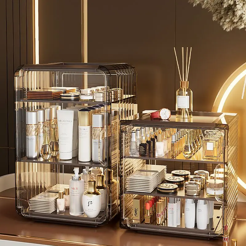 

Acrylic Makeup Organizer Box Luxury Crystal Cosmetic Storage Holder Large Capacity Lipstick Brush Jewelry Skincare Container