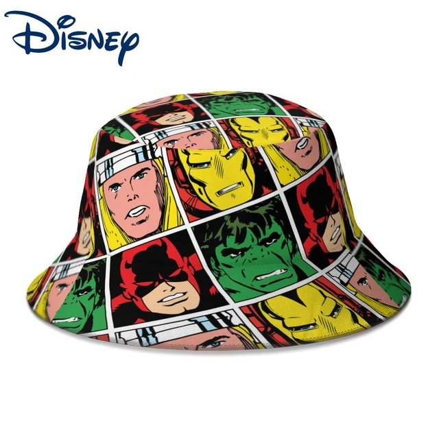 Summer Unisex Bucket Hats Thor Iron Man Hulk Pattern Women Men