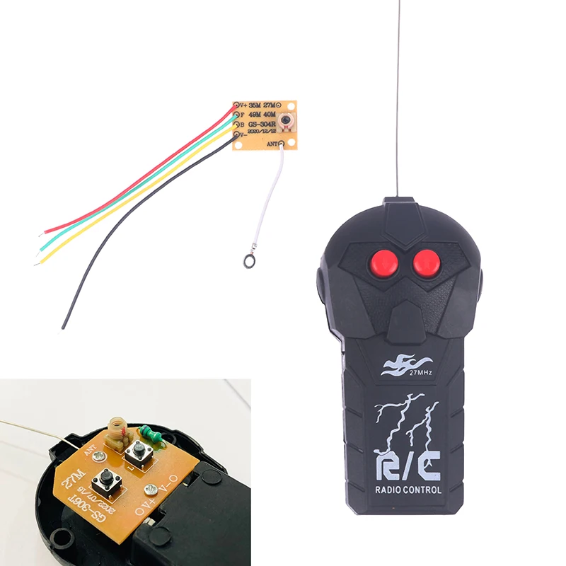 1 Juego de circuito de alta calidad de 27MHz, 2CH RC, Control remoto, PCB, transmisor, receptor, placa, sistema de Radio para reemplazo de coche de juguete