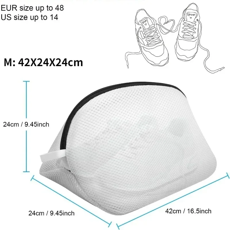 Mesh Laundry Bag Washing Machine Shoes Bag with Zips Travel Shoe Storage Bags Protective Clothes Storage Box Organizer Bags 4