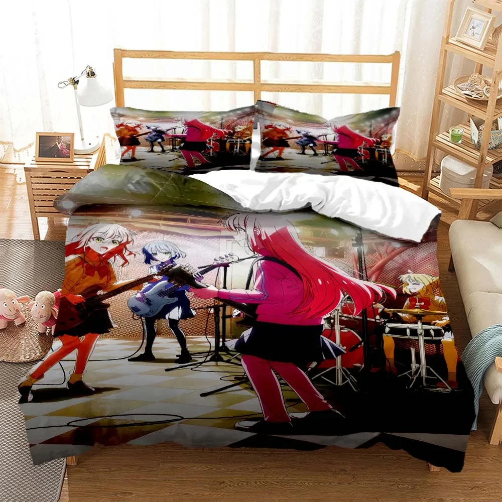

Anime Bocchi the Rock 2/3pcs Bedding Set Boys Girls Twin Queen Size Duvet Cover Pillowcase Bed Kids Adult Fashion Home Textile
