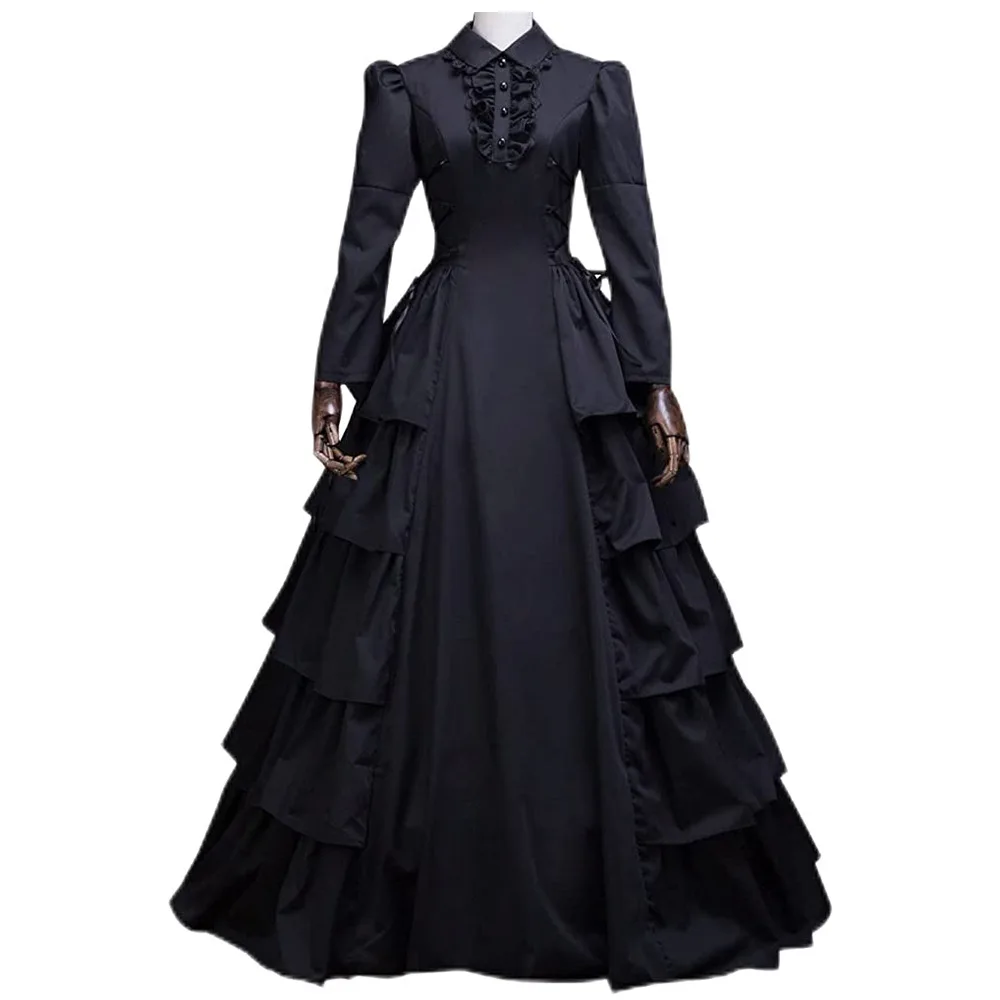 

Steampunk Vintage Women Medieval Dress Gothic Lady Vampire Lace Sleeve Halloween Costume Wholesale