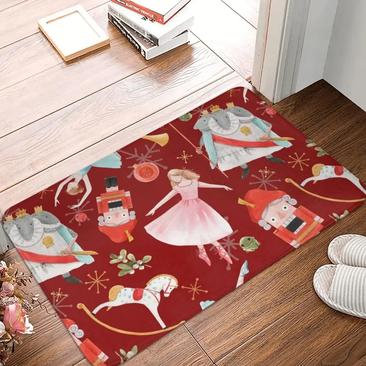 

Nutcracker Pattern Doormat Rug Carpet Mat Footpad Polyester Anti-slip Antiwear Front Room Corridor Kitchen Bedroom Balcony
