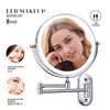 8 inch Wall Mounted Makeup Mirror Chrome 3X-10X Magnifying 3 color LED light Double Side Bathroom Smart Shaving Cosmetic Mirrors 1