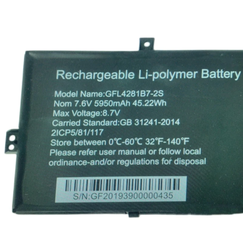 Bateria do Portátil 7.6v 12 w 5950mah para Jp. ik Trigono V401 V501 Tablet pc Novo Gfl4281b72s - Imagem 3