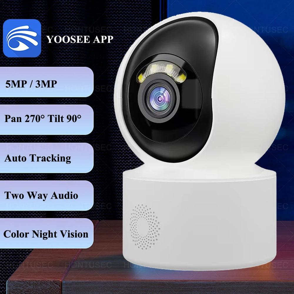 Yoosee 5MP WiFi Security PTZ Indoor IP Camera 3MP Smart Home Two Way Audio Human Detect Auto Tracking Surveillance Cameras 1