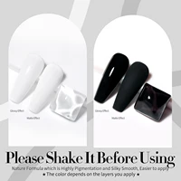 BORN PRETTY 2Pcs Black White Gel Nail Polish Set 10ml Color Gel Polish Soak Off Nail Art Manicure Manicure Salon DIY Home 2