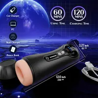 Realistische Vagina, automatischer männlicher Saugmasturbator mit LED-Anzeige, Taschenmuschi, 9, Vibration, Penis-Massagegerät, Sexspielzeug für Erwachsene, 18 6