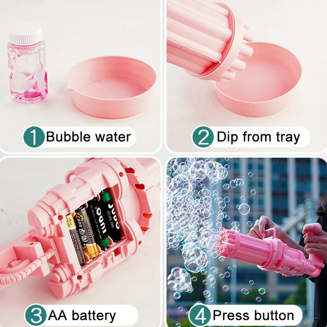 18 holes Gatling Bubble Machine Kids Toys Large Gatling Bubble Gun Plastic Toy Outdoor Automatic Bubbles Blower Machine Dropship 4