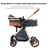 Système de poussette de voyage 3-en-1 Magic ZC, poussette compacte pliable avec nacelle, siège auto pour bébé et siège réversible, landau haute position, roues amortissantes, poignée réglable, pliage à une main, nouveau-né à tout-petit, beige 5