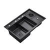 850*500mm Stainless Steel Cup Washer Sink Kitchen Multifunctional Black Diamond Nano Large Single-slot Step Vegetable 3