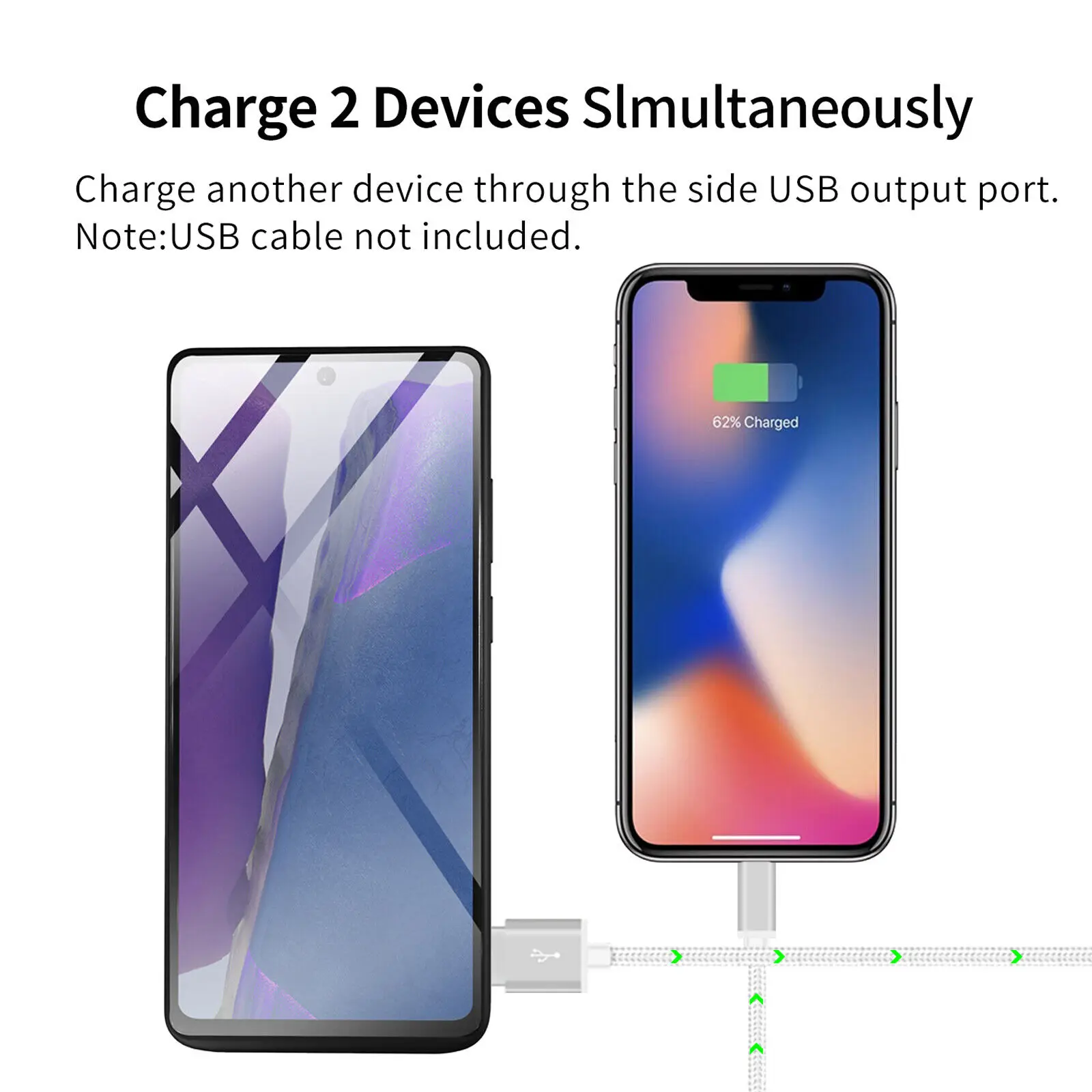 Power Bank For Samsung S8 S9 S10 S20 S21 FE S22 S23 Note 20 8 9 10 Plus Ultra External Battery Case Portable power bank cell phone chargers