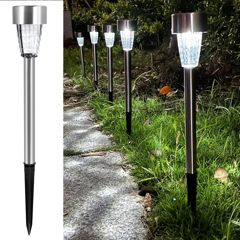 

Solar Lawn Light Led Outdoor Garden Decoration New Ground Plug Light Stainless Steel Glass Light and Shadow Solar Light