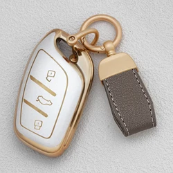 Luxurious Quicksand Gold Car Key Case - Premium Vehicle Accessory (BROWN)