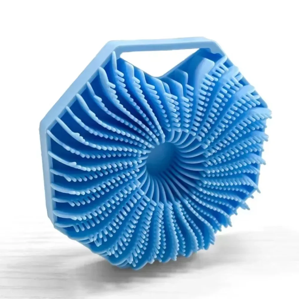2025 Silicone Body Brush Showering Foam Shower Exfoliating Bath Massage Brushe Polygonal Handheld Body Scrubber Skin Cleaning 6