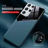 s21 ultra case leather texture car magnetic holder back covers for samsung galaxy s 21 ultra plus fe soft frame shockproof coque 1