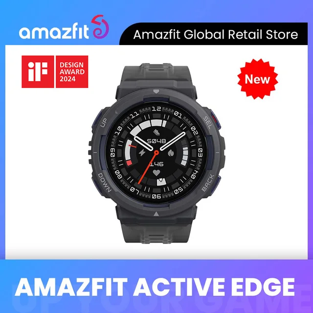 New Amazfit Active Edge 46mm Smartwatch 5 Satellite Systems 130+ Sports Modes 10 ATM water-resistant Smart Watch For Android IOS 1