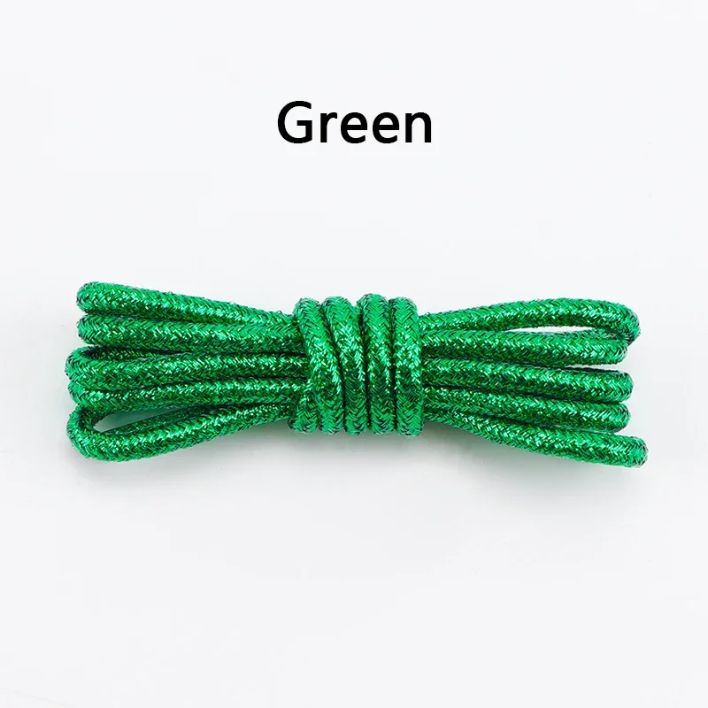 Vibrant Glitter Round Shoelaces for Trendy Sneakers and Leather Shoes