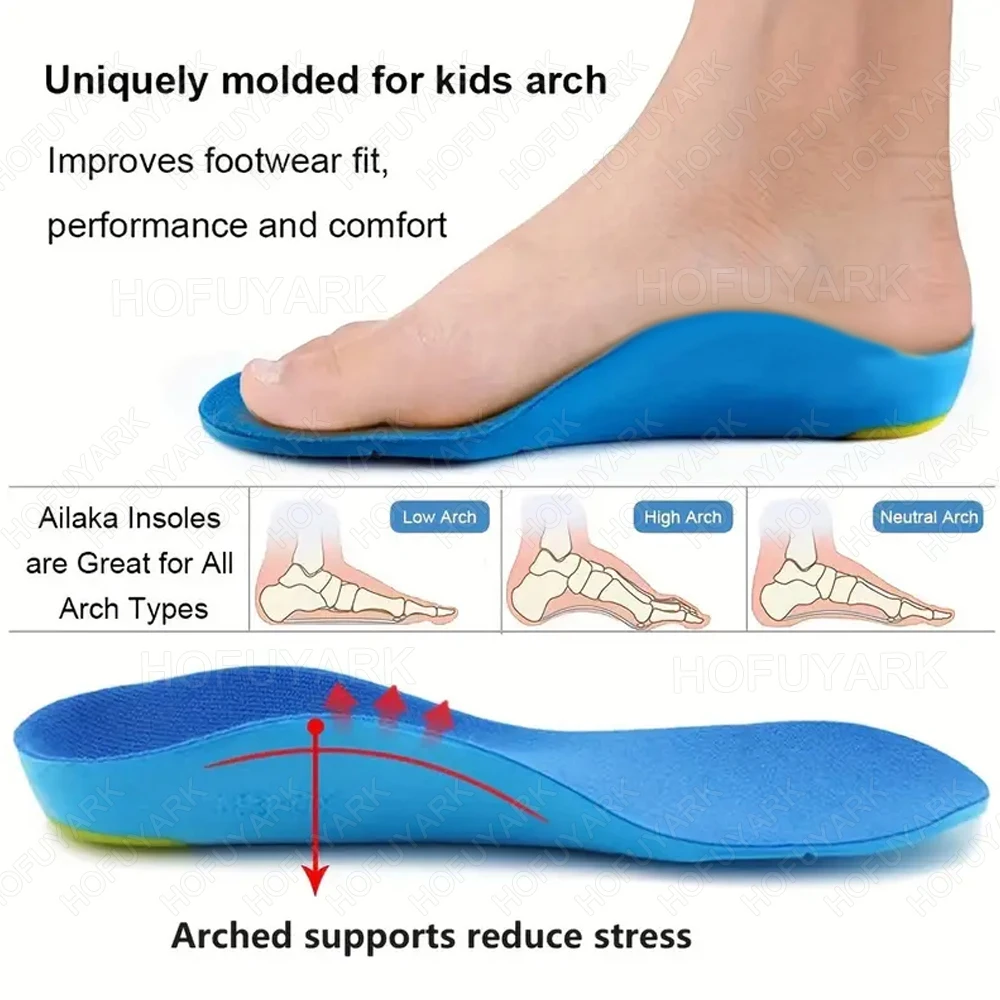 Orthopädische Einlegesohlen zur Fußgewölbeunterstützung für Kinder, Plattfüße, Plantarfasziitis, Fußstütze, orthopädische Einlegesohlen für Kinderschuhe, Innensohle – Detail 3
