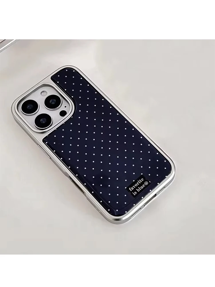 Full Screen Blue Wave Point Electroplated Resin Phone Case