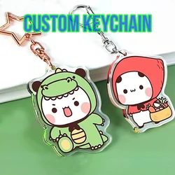 Personalizados Custom Keychain Anime Photo Charm Key Chains Customized Clear Acrylic Logo Products