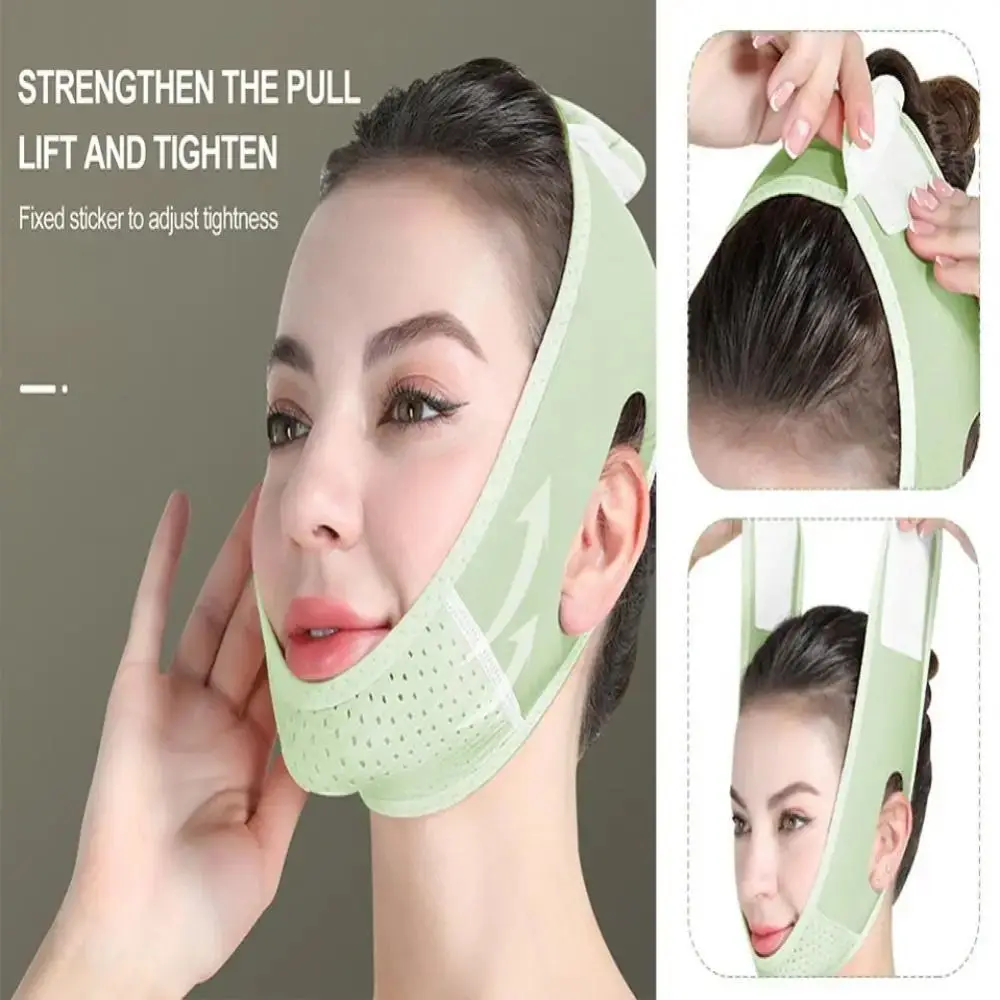 재사용 가능한 V-페이스 슬리밍 스트랩 조절 가능한 패스너 리프팅 뷰티 페이스 리프팅 업 마스크 얼굴 개선 통기성 V라인 쉐이퍼