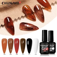 CHUNSHU Jelly Amber Gel Nail Polish 15ML Translucent Brown Color Nail Art Gels Semi Permanent Soak Off UV LED Gel Polish Varnish 1