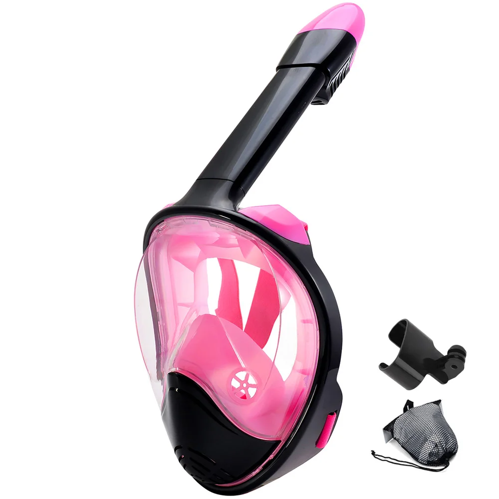 Panoramic Anti-Fog Full Face Snorkel Mask with Camera Mount