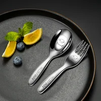 WORTHBUY 316 Stainless Steel Cutlery Set With Plastic Storage Box Portable Cute Mini Spoon Fork For Children Kitchen Tableware 2