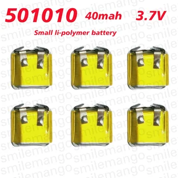Batteria 501010 3.7V 40mAh Lipo Ricaricabile, Batterie ai Polimeri di Litio per Auricolari Bluetooth, Mp3/mp4, Smartwatch, GPS