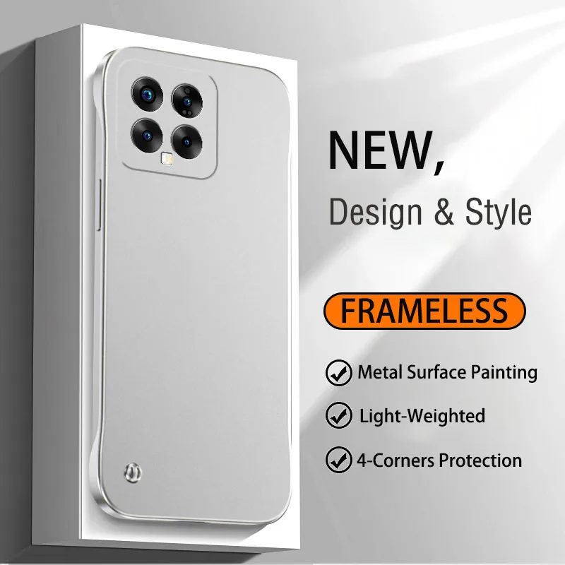 Ultra Thin Frameless Metal Surface Phone Case with Smooth Finish