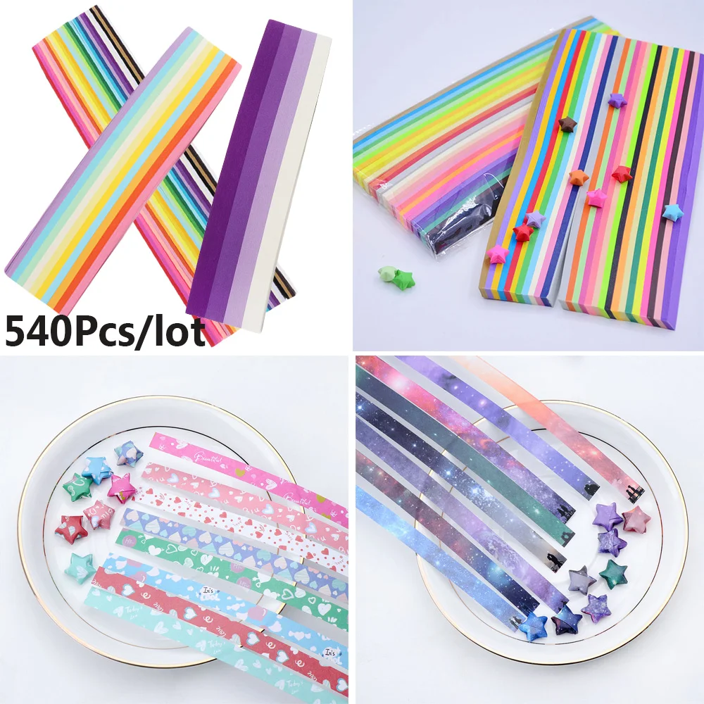 240pcs Origami Lucky Star Paper Strips Folding Paper Ribbons