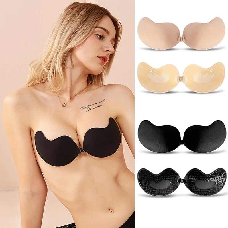 Sutiã Invisível Push Up para Mulheres, Sutiã Sexy Sem Costas, Sutiãs Sem  Alças, Auto-Adesivo, Silicone Sem Costura, Fecho Frontal, Pegajoso