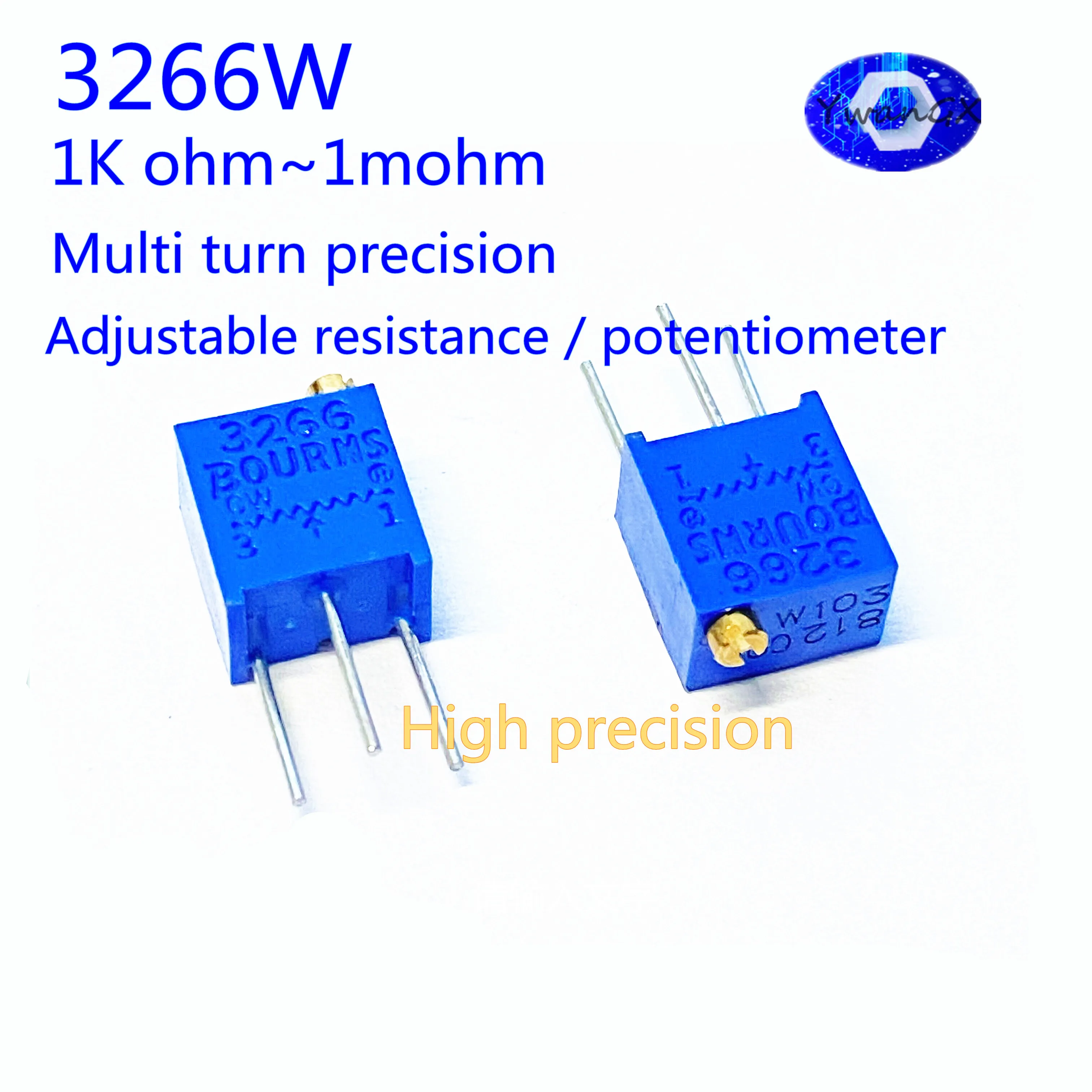 

10Uds 3266W 3266W 1K 2K 5K 10K 20K 50K 100K 200K 500K 1M ohm Trimpot potenciómetro de ajuste